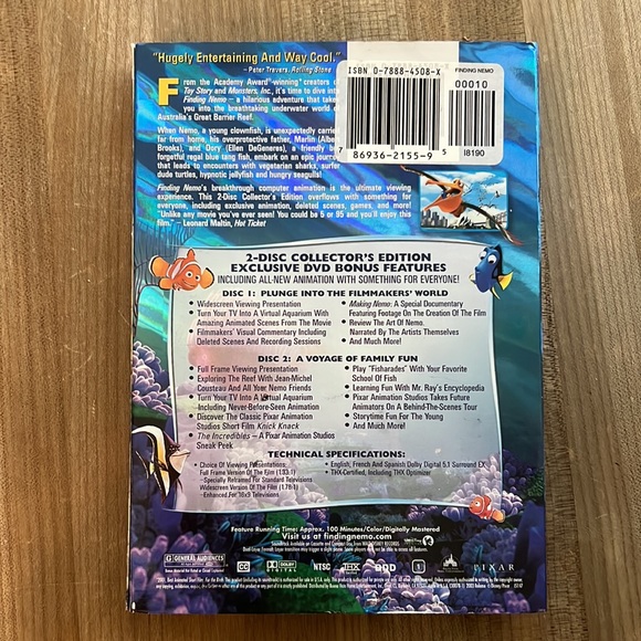 Finding Nemo movie DVD 2 disc collection with Bonus Finding Nemo CD-ROM game - Picture 7 of 7